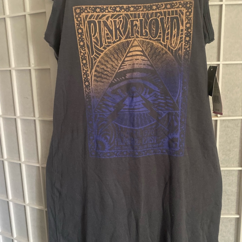 Pink Floyd Black Tee with Gold and Blue Graphic